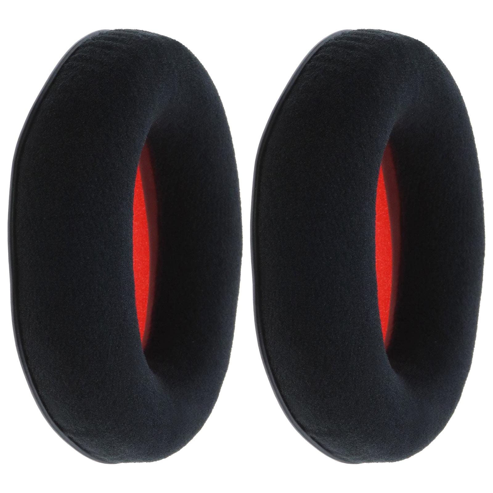 EMSea 1 Pair Ear Pads Replacement Compatible with Kingston HyperX Cloud II Gaming Headphones Ear Cushion Flannel Foam Earphones Accessories Black Red