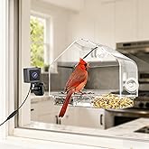 Smart Window Bird Feeder with 2K Camera & AI Identification, Strong Suction Cup Mount, All-Weather Design, Real-Time Alerts, Easy to Install, for Apartments & Homes, for Bird Lovers