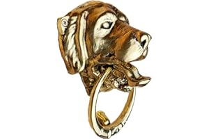 Anatolica Dog Door Knocker, Solid Brass, 6.7 inches, Labrador Retriever Head, Front Door Ornament, Unlacquered Finish (Antique Brass)