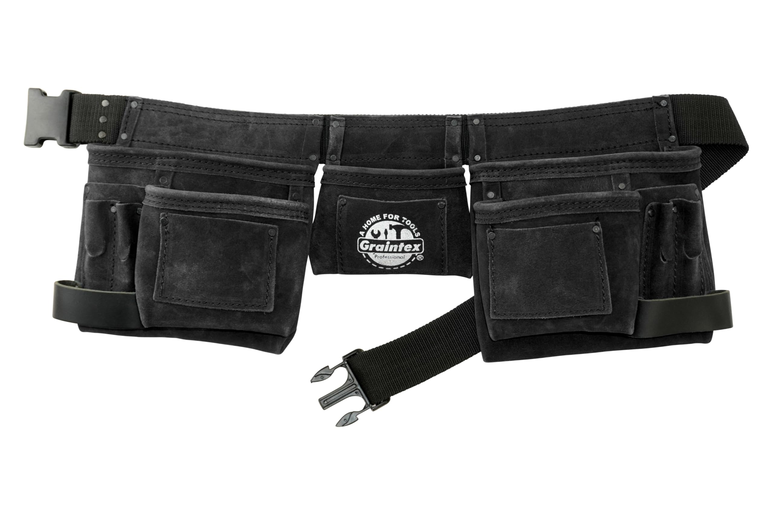 Graintex DS2312 11 Pocket Black Color Suede Leather