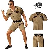 EDAUWAE Mens Police Costume Reno Lt Dangle Costume Reno Shirt Waist Belt Uniform Suit