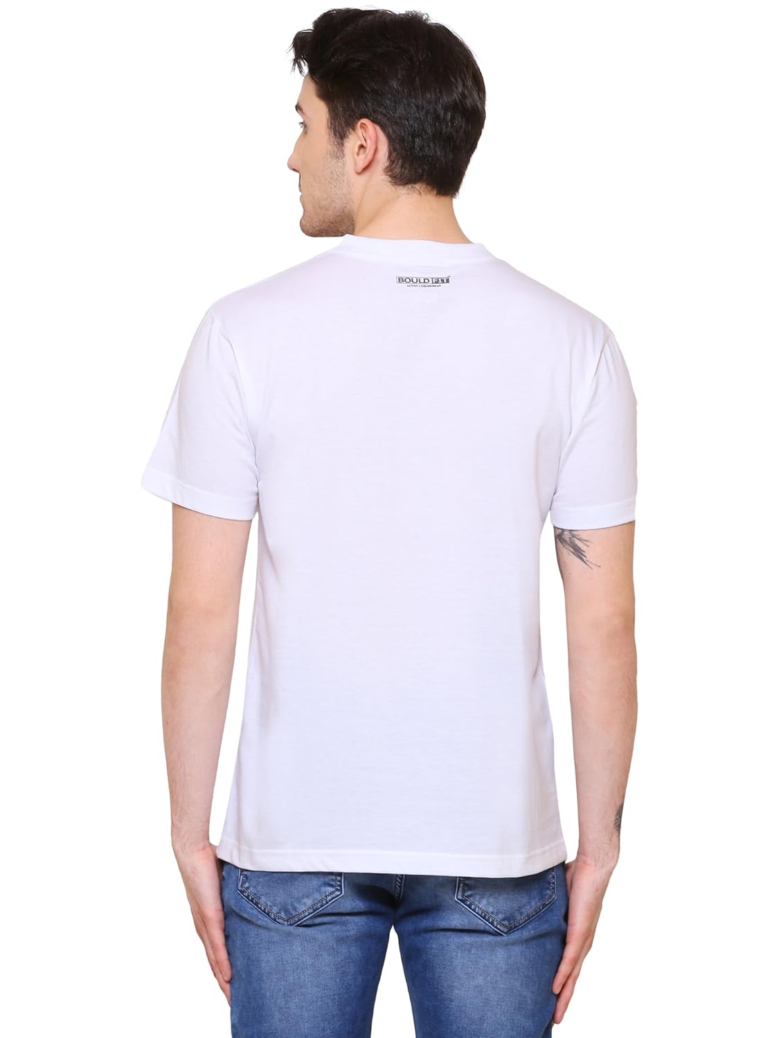 bouldfit men's v-neck t-shirt solid (colour - white)
