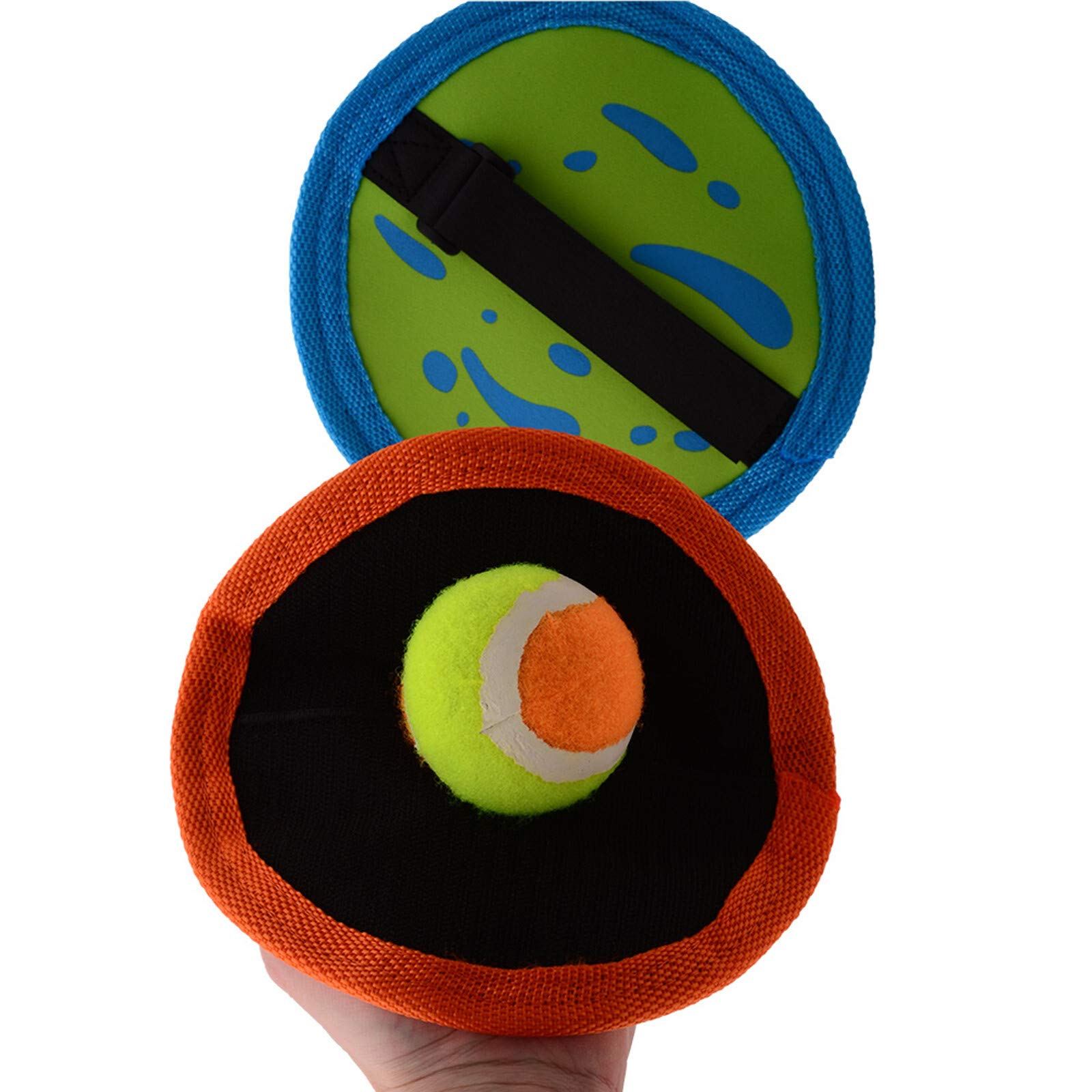 Smart-Planet Velcro Ball Game for Children Velcro Ball Set - 2 Catch Discs with Velcro Band Velcro Ball Game Beach Game Catch Disc Diameter Approx. 19 cm