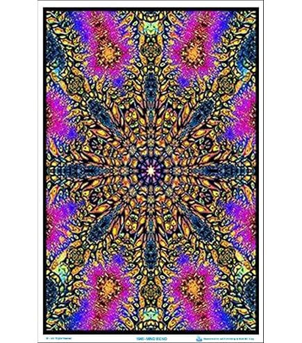Sacred Geometry Blacklight Poster – 23 X 35 Inches, Psychedelic UV Reactive Art
