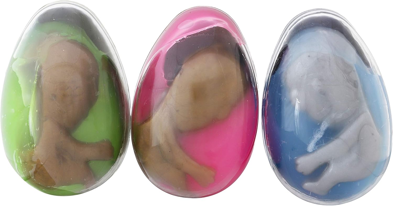Toyland® Pack of 3 x 8.5cm Alien Egg Toy Alien In Goo & Plastic Egg Novelty & Gag Toys