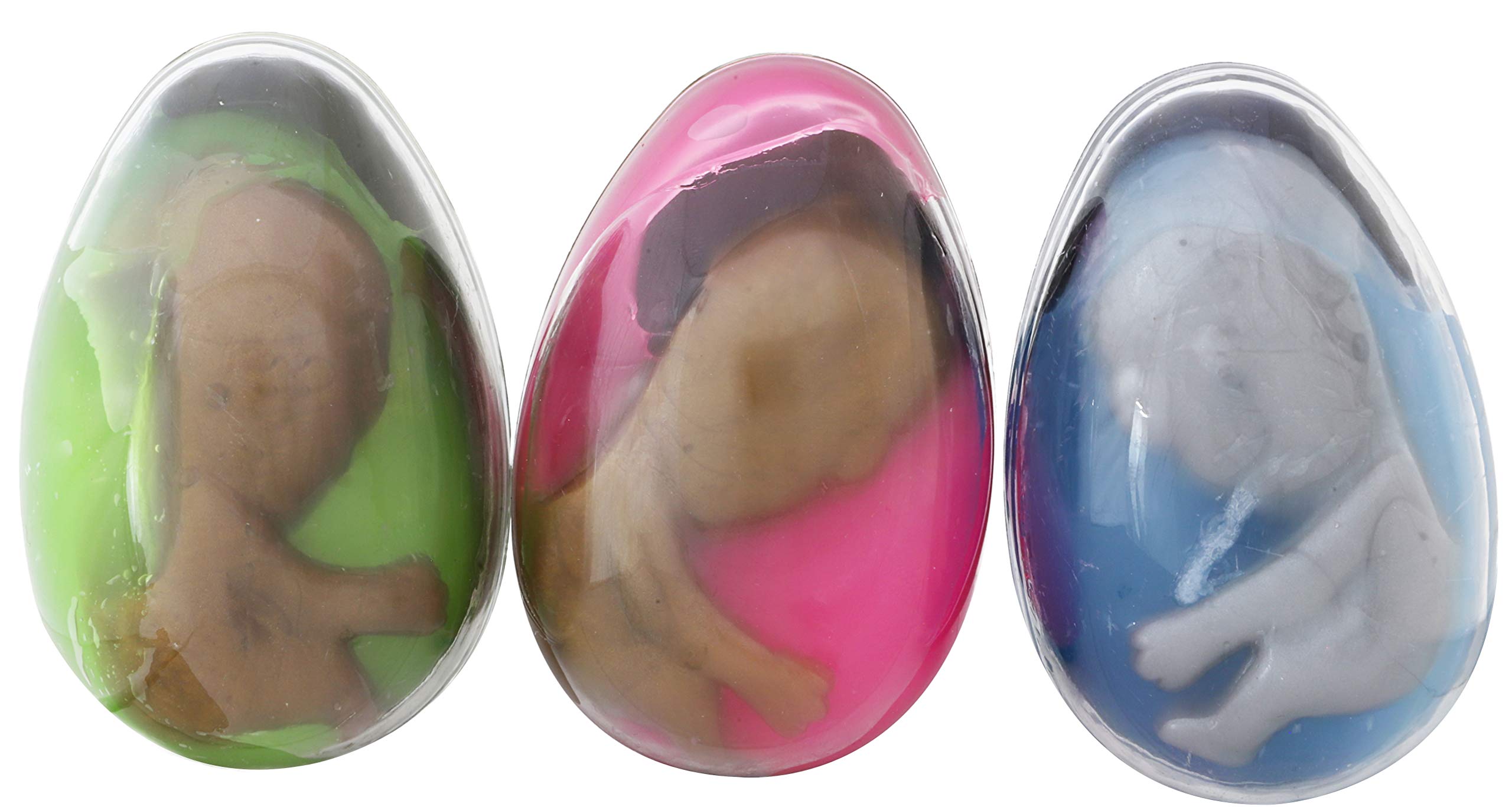 Toyland® Pack of 3 x 8.5cm Alien Egg Toy - Alien In Goo & Plastic Egg - Novelty & Gag Toys