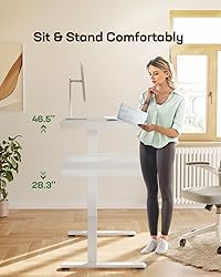 Marsail Glass Standing Desk with Drawer,55 x 28