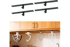 KIDOT 4 Pcs Stand Mixer Attachment Holders Compatible with Kitchen Aid Mixer Accessories, Mixer Beater Scraper Hanging Holders Storage Organizer, Securely Holds 4 Mixer Attachments Space Saver, Black