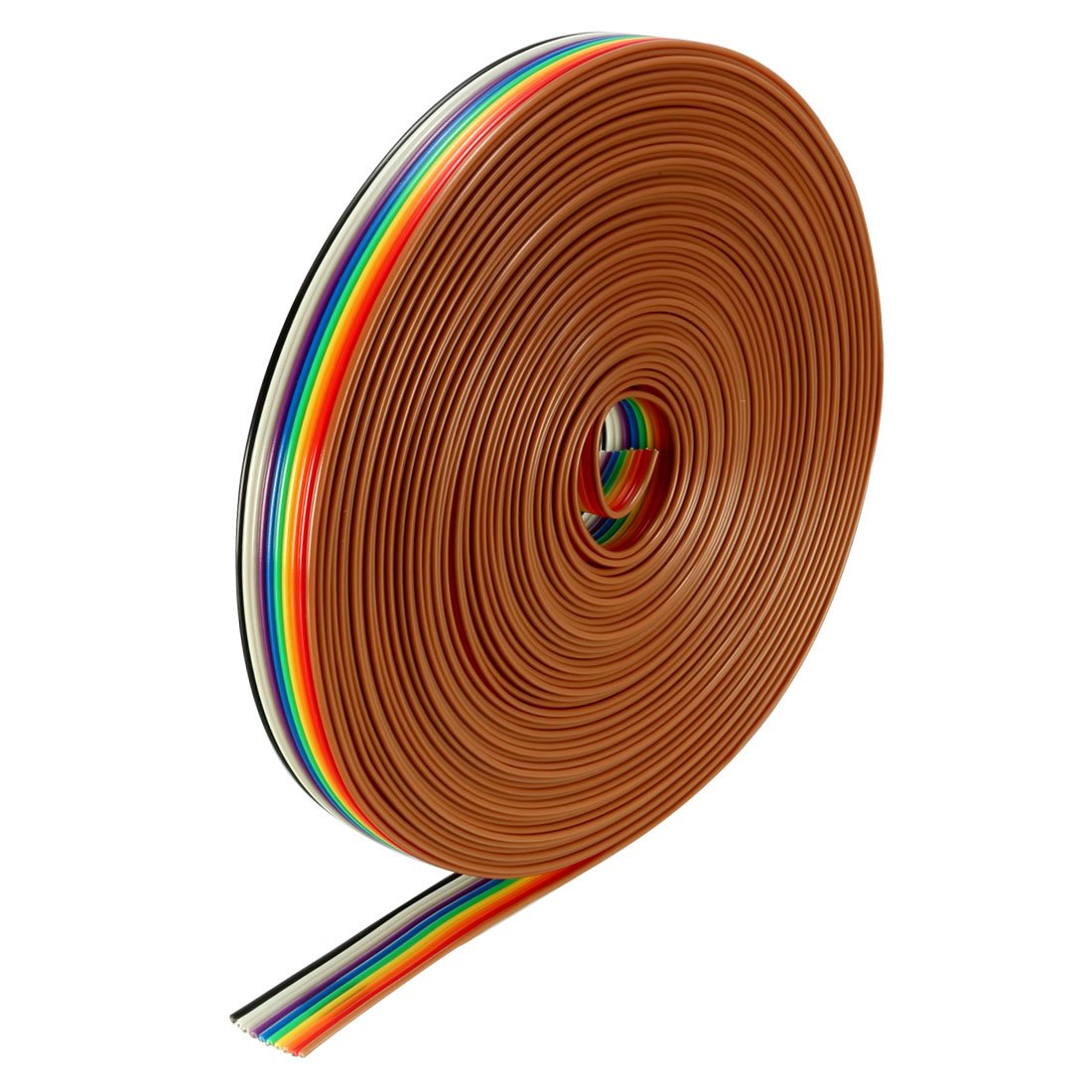 Sourcingmap Flat Ribbon Cable 10P Rainbow IDC Wire 1.27mm Pitch 10 Meters Long