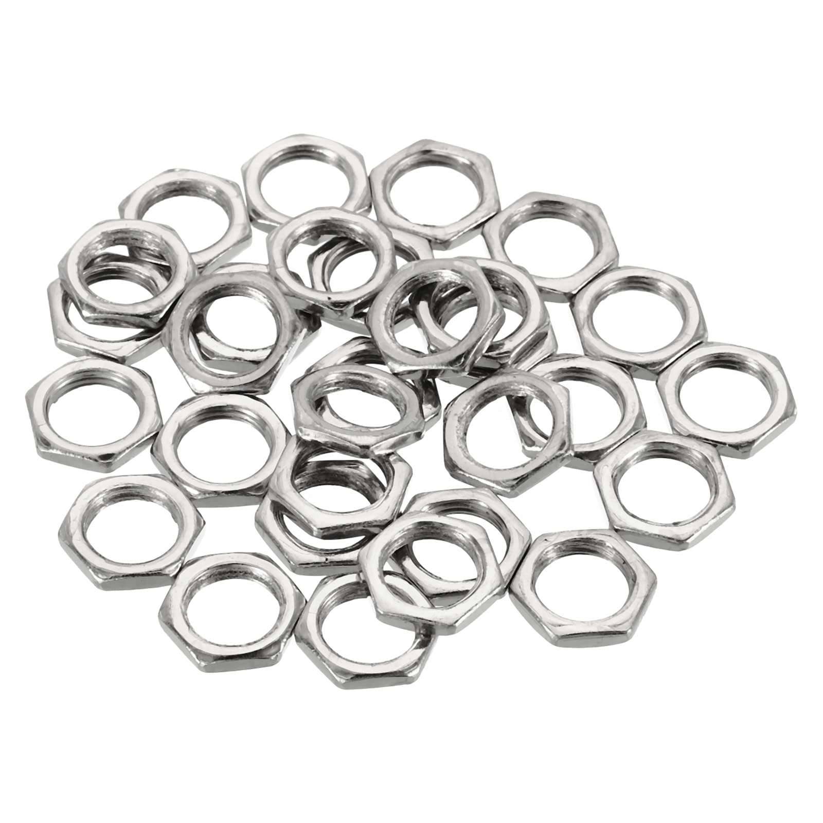 PATIKIL M9 x 0.75 Steel Hex Nuts, 30 Pack Metric Thread Zinc Plated Finished Hardware Nuts Screw Bolt Fasteners 2.5mm Height