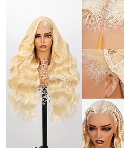 Amazon.com : Arabella 613 Lace Front Wig Human Hair 13x6 Blonde