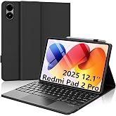 Keyboard Case for Xiaomi Redmi Pad 2 Pro 12.1",Poco Pad 12.1 inch/Pad Pro | Multi-Touch Trackpad,Magnetic wireless detachable tablet keyboard,with Pencil Holder,Auto Sleep/Wake,Rechargeable,Black