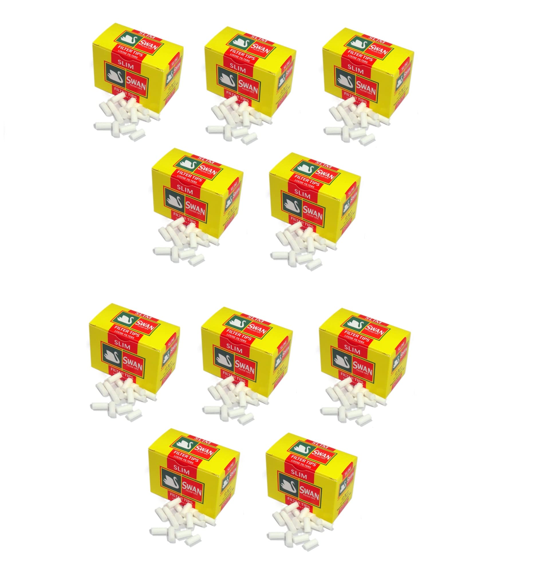 Swan Loose Slim Filter Tips Hand Rolling Cigerette Tip 1650 Tips 10 Boxes Of 165