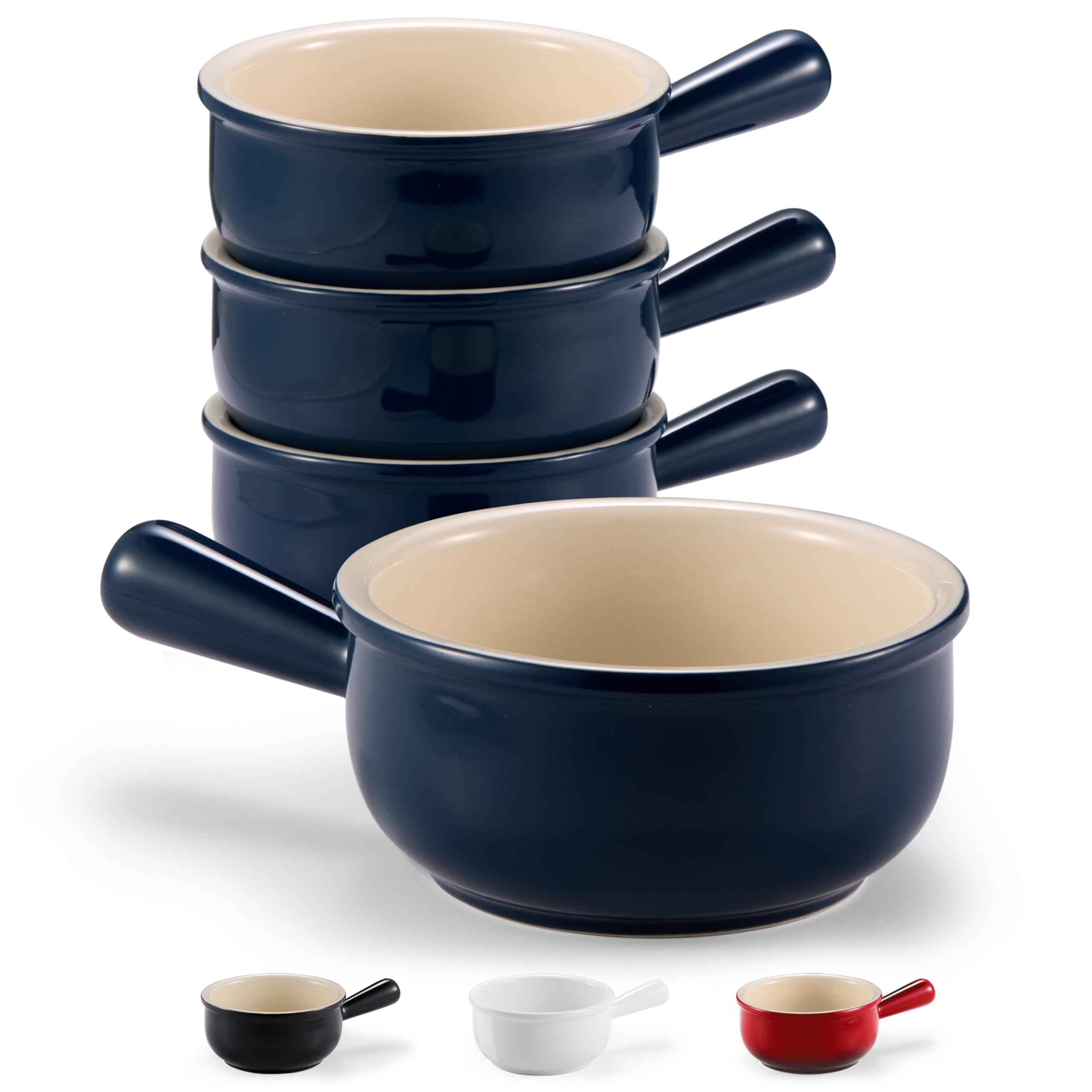 KooK French Onion Soup Bowls, Crocks, Medium, Navy | eBay