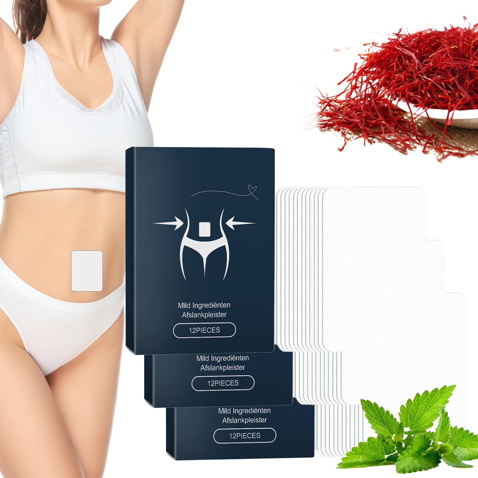 Trim Patch 36 PCS Trimpatch S_l_imming Patches,Natural Ingredients Patchs for Belly Button,Magnetic Patches,Belly Moisturizing Stickers,Natural Ingredients for Women,Gentle and Safe,Gentle(3 Box)