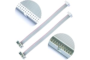 GENERIC Keszoox 2.54mm IDC Flat Ribbon Cable with FC 6/8/10/14/16/20/26/30/34/40P Dual Row IDC IDE Connector Socket, FC 8-Pin Male to Female IDE Extension Cable 30cm 3PCS (FM8-30cm-3Pcs)
