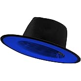 jingsha Fedora Hats for Men & Women Wide Brim Fedora Felt Panama Hat Men's Dress Hats with Belt Buckle