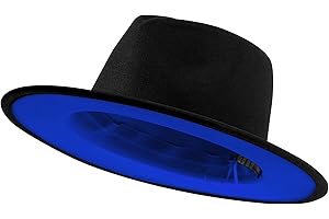 jingsha Fedora Hats for Men & Women Wide Brim Fedora Felt Panama Hat Men's Dress Hats with Belt Buckle