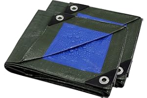 TARPAL 6x8 Green Tarp Waterproof (2 Pack) Small tarps Multipurpose Protective Cover All Purpose Poly Tarps Cover for Firewood Outdoor Furniture etc
