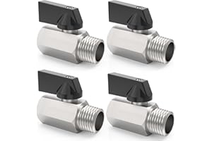 ChillWaves Brass Mini Ball Valve, Shut Off Switch Ball Valve 1/2" NPT Male x 1/2" NPT Female Thread Pipe Fitting(4-PACK)