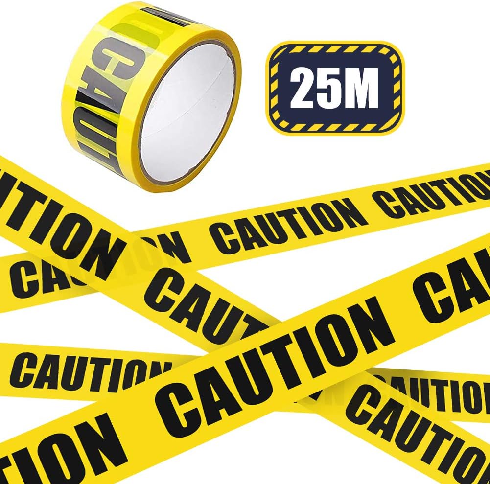 ZAWTR Warning Tape, Yellow Caution Tape Roll Safety Floor Tapes