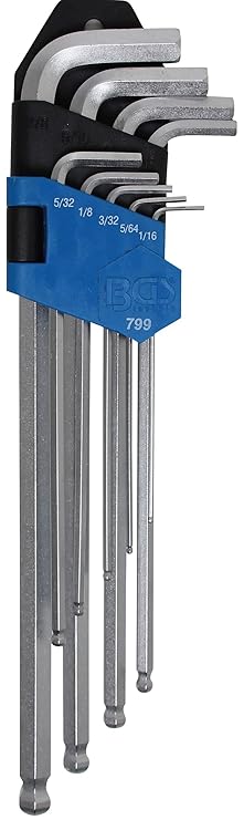 BGS 799 ZOLL Innen-6-kant-Winkelschlüssel 1/16' - 3/8' - 9 teiliger Satz