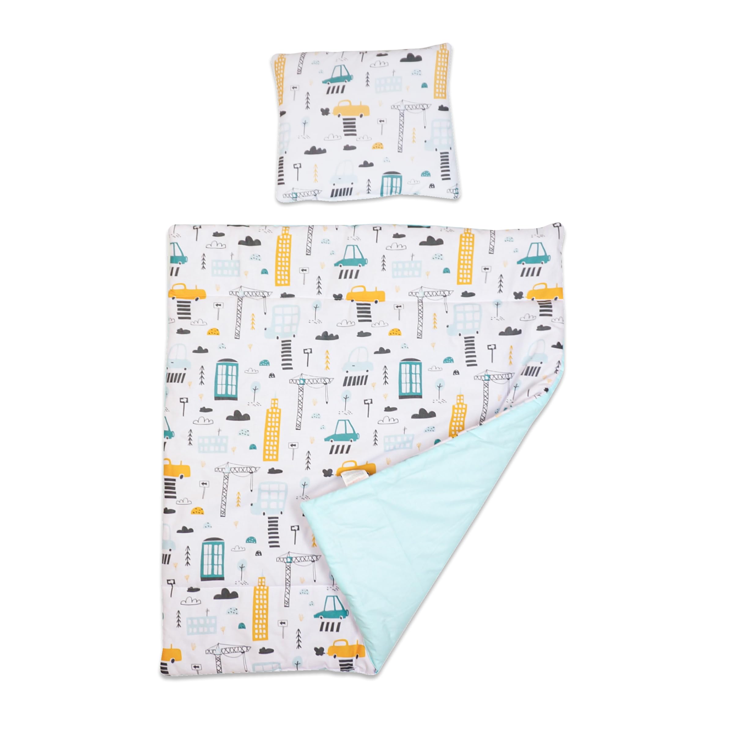 Baby Comfort 2 Piece Baby Kids Bedding Set 80x70 cm Duvet Cover & Pillowcase 12M+ (City)