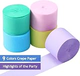 Aisszhao 9 Rolls Pastel Crepe Paper Streamer Curtain Backdrop 738ft view 3