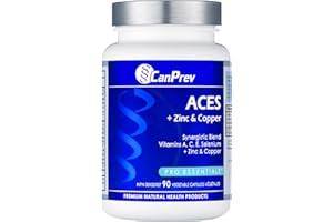 CanPrev ACES + Zinc & Copper 90 Veg Capsules, 90-Day Supply, Complete Antioxidant Blend with Vitamins A, C, E, Selenium & Zin