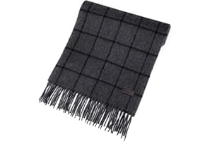 Hickey Freeman Patterned 100% Italian Cashmere Scarf for Men – Ultra-Soft Men’s Winter Scarves, 66-Inches x 12-Inches