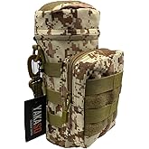 YAKASO Tactical Molle Water Bottle Holder Pouch Hydration Carrier Bag Tactical EDC Water Bottle Carrier with Detachable Shoulder Strap for Hiking Camping Outdoor Sport Travel