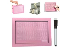 Cash Vault Wooden Savings Box Pink, 2026 New Cash Savings Challenge Box, Wooden Cashs Saver Money Boxs with Money Target and 