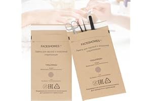 TOEDO 100PCS Self-Sealing Sterilization Pouches, Disposable Dry Heat Autoclave Bags Kraft Paper Cleaning Bags Sterilizer for Nail Tools(130 * 200mm)