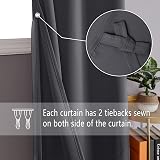 DWCN Dark Grey Blackout Curtains 2 Panels 66x72 Eyelet Thermal Insulated view 2