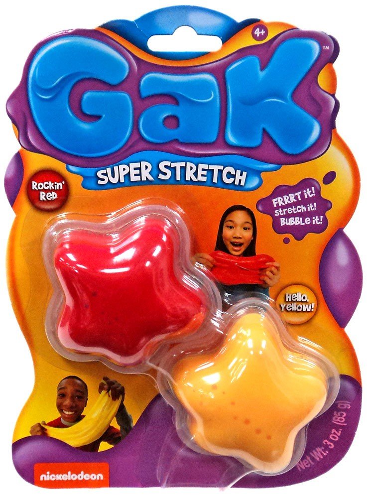 Nickelodeon Gak Super Stretch Rockin' Red & Hello Yellow