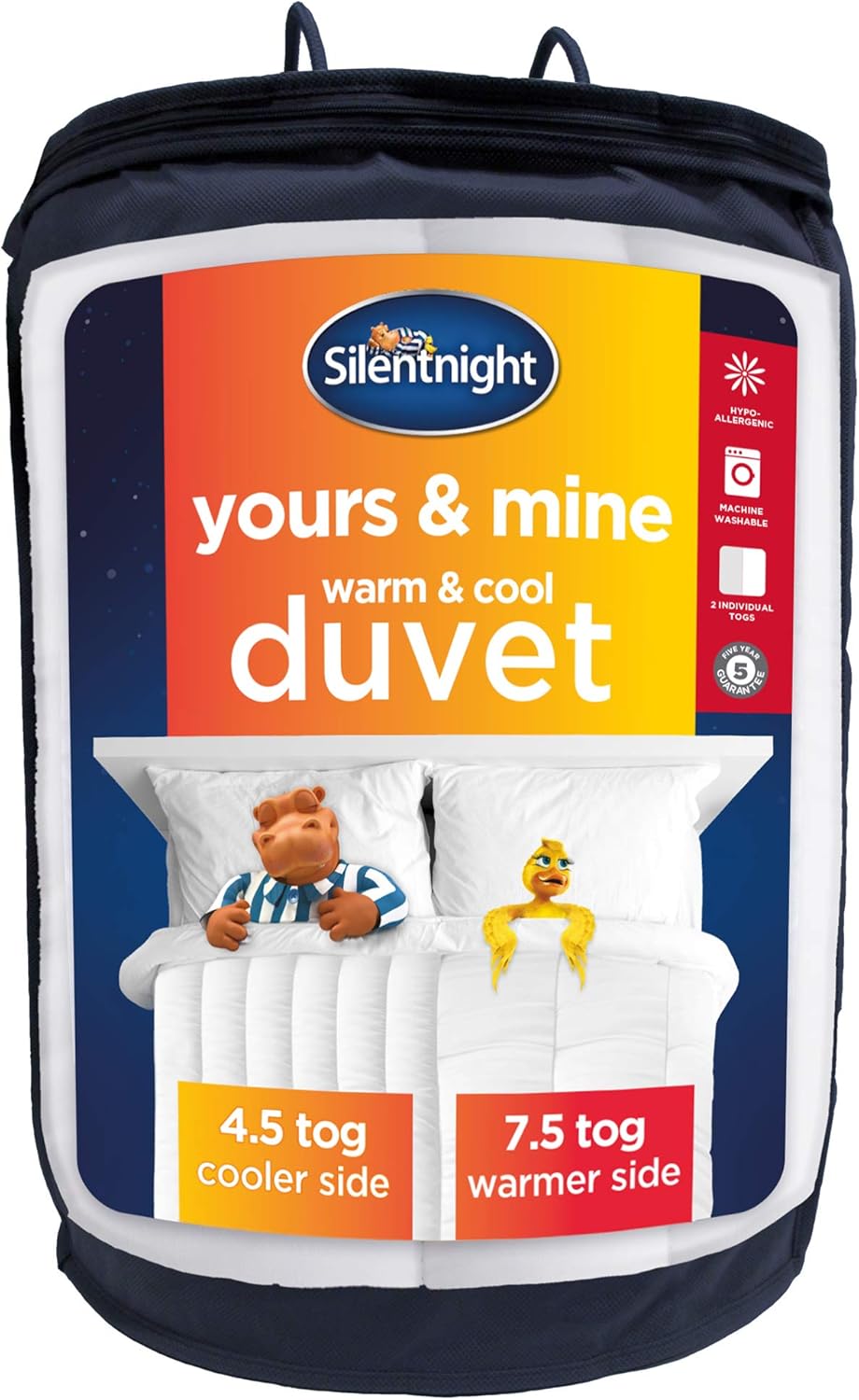 Silentnight Yours and Mine Duvet, Double, Dual Tog Quilt, 4.5 Tog Cool