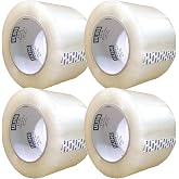 Packing Tape, 3 Inch X 110 Yard 2.6 Mil Crystal Clear Industrial Plus Tape by Uline, Pack of 4