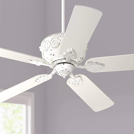52 Casa Deville Shabby Chic Ceiling Fan Antique Rubbed White For