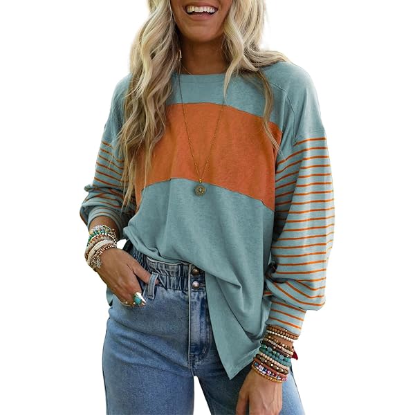 Muicy Women's Sunshine Graphic Long Sleeve Shirt - Loose Fit Batwing Tunic Top With Pockets | Casual Tops