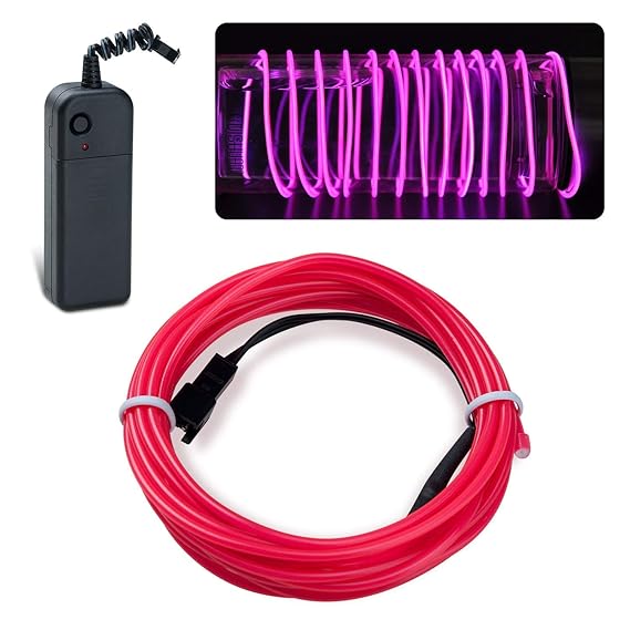 Lychee Flexibel 15 ft 5 m Neon Beleuchtung Draht Lichtschlauch Leuchtschnur EL Kabel Wire mit 3 Modes für Partybeleuchtung (R