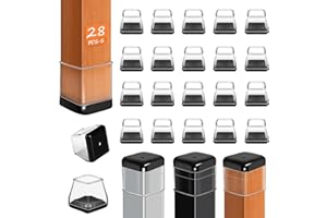 BAIPOK 28Pcs Chair Leg Sliders for Carpet, Furniture Sliders Chair Glides Carpet Protectors, Chair Leg Floor Protectors for Hardwood Floors, Chair Leg Covers Caps Furniture Pads, Square, Clear, Small