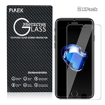 Screen Protector for iPhone 7/ 8 Plus - PiAEK 2 Pack Premium Tempered Glass Screen Protector Film for Apple iPhone 7/ 8 Plus 5.5 Inch 3D Touch Compatible