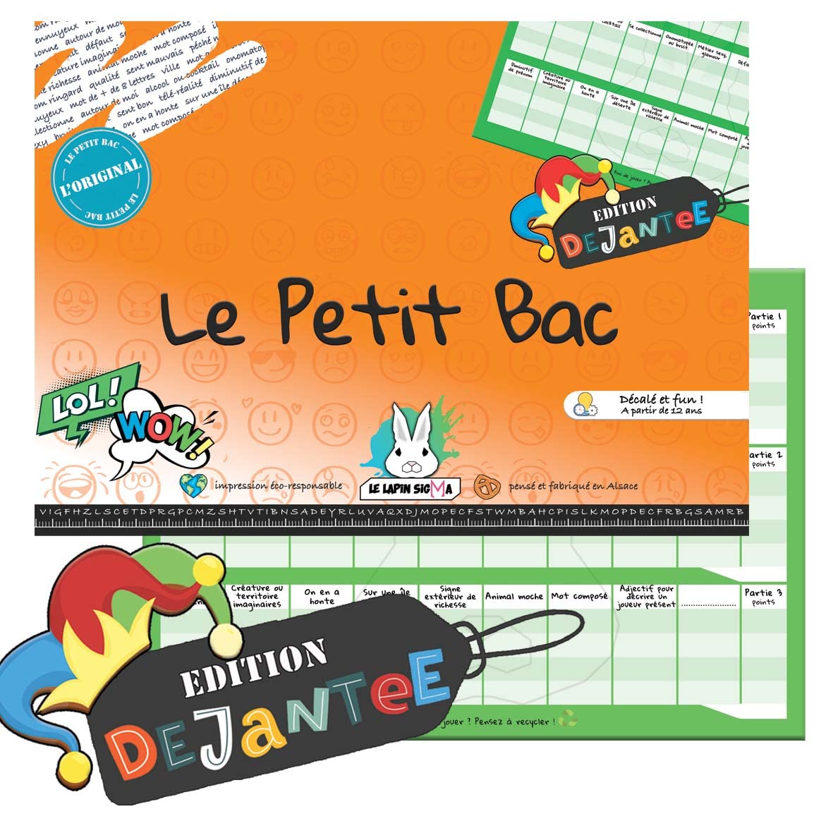 Le Lapin Sigma - Game of the Petit BAC - Puzzle Edition - Ready to Play 50 Pages - Graduation Game