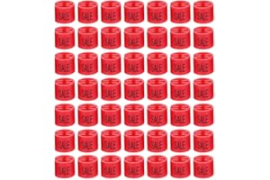 FRCOLOR 200pcs Red Plastic Garment Hanger Sale Tags with Black Numbers, Clothing Rack Sizing Markers