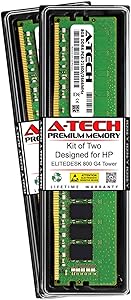 A-Tech 16GB (2 x 8GB) RAM for HP ELITEDESK 800 G4 Tower | DDR4 2666MHz DIMM PC4-21300 288-Pin Non-ECC UDIMM Memory Upgrade Kit
