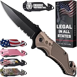 Legal Pocket Knife Coyote Tan - 2.95” Sharp