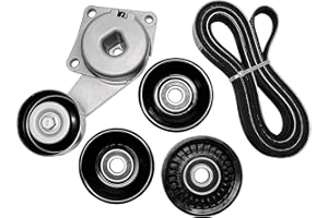 CHEYIA Serpentine Belt Drive Component Kit with Belt Tensioner & Idler Pulleys, Fit Ford Expedition 2009-2014, Explorer 2006-2010, F-150/F-250/F-350 2005-2006, Lincoln Navigator 2010-2014, Replaces 90K38274A