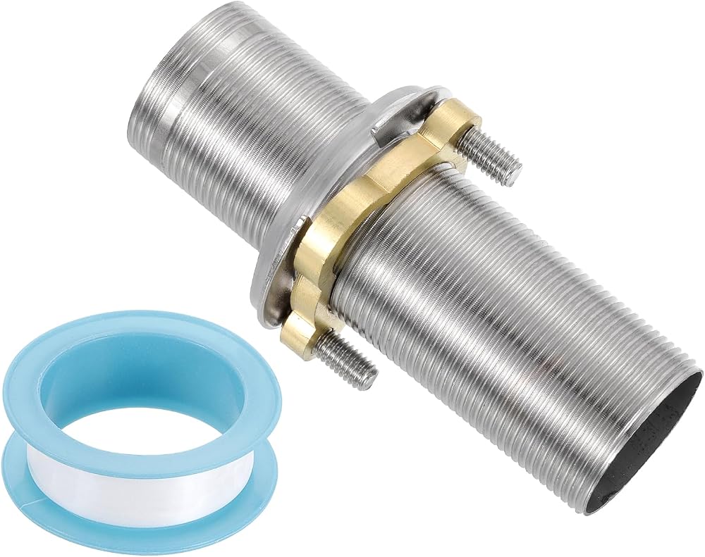 sourcing map Faucet Extension Shank 4" Stainless Steel Pipe Faucet Nipple