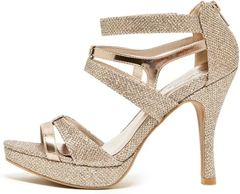 champagne glitter sandals