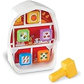 Learning Resources Barnyard Pounding Bench, Farm Animals for Kids, Fine Motor Skills, Montessori Toys, Hammer Toy , Ages 18 Months+, 3 Pieces